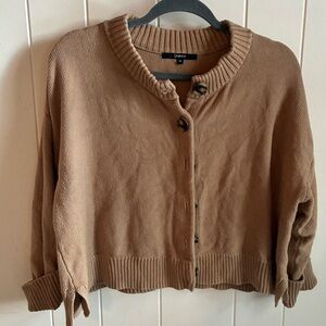 Quince Knit Sweater Organic Cotton Button Cropped Cardigan